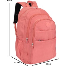 Konfores 1012 Klinkır Su Geçirmez Kumaş Sırt Çantası NKT01012 Pembe Tek Ebat