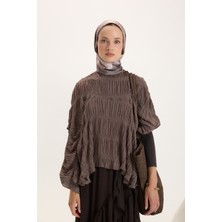 QEF Desenli Twill Eşarp Brush Vizon