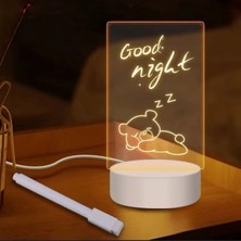 Kayamu USB Kablolu Işıklı Kendiliğinden Beyaz Kalemli-Silgili Kreatif 3D Görselleştirme LED Lambası (K0)