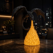 Fibrika Store Alev Püskürten Ejderha Dekoratif Lamba – Fantastik Masa ve Oda Lambası