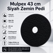 Mulpex 43 cm Siyah Zemin Pedi – Cila Sökme ve Ağır Temizlik Pedi