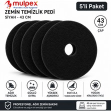 Mulpex 43 cm Siyah Zemin Pedi 5’li – Cila Sökme ve Ağır Temizlik Pedi