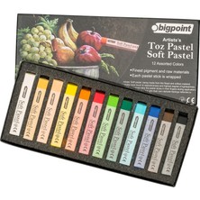 Bigpoint Artists's Toz(Soft) Pastel Boya 12 Renk Yumuşak ve Parlak Renklerle Sanatsal Çalışmalar İçin