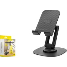 Hadron HDX8024 Ayarlanabilir Katlanabilir Telefon Standı 360° Döner Siyah