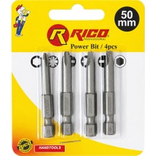 RICO Vidalama Bits Uç Seti 50 mm 4 Parça