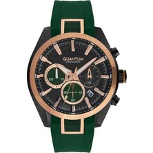 Quantum PWG910.055 Quartz Konograflı Silikon Yeşil 48 mm Erkek Saat