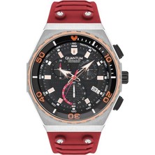 Quantum HNG1012.358 Quartz Kronograf Silikon Kırmızı 49 mm Erkek Kol Saati