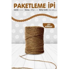Jokey Ambalaj Doğal Jüt Ip / Hasır Süsleme Ipi / Paketleme Ipi / Kendir Kırnap Ipi 1,5mm (400GR/400 Metre)