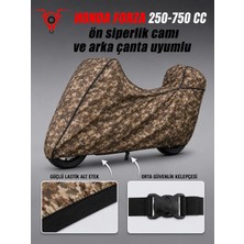Kıyak Moto Honda Forza 250-750 cc Army Premium Kamuflaj Desenli Suya ve Güneş Işınlarına Dayanıklı Motosiklet Brandası