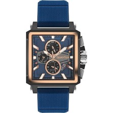 Quantum HNG969.090 Quartz Silikon Lacivert Multifonksiyon 42 mm Erkek Kol Saati