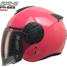 Free-M 665 Yarım Kask Güneş Vizörlü (Pembe)
