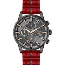 Quantum TTG1037.068 Quartz Titanyum Kasa Silikon Kırmızı Multifonksiyon 45 mm Erkek Kol Saati