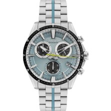 Quantum PWG1108.300 Quartz Kronograflı Çelik Gri Açık Mavi Kadran 46 mm Erkek Kol Saati