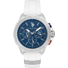 U.s. Polo Assn. USPA1066-01 Quartz Silikon Beyaz Mavi Kadran 43 mm Erkek Kol Saati