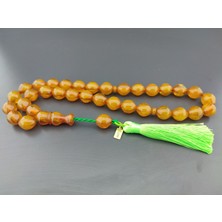 İskeçe Tesbih Zeyn Usta Eseri Çift Zımpara Çift Cila Iri Boy Sıkma Kehribar Sertifikalı 10384