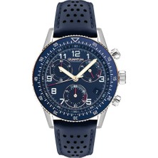 Quantum PWG1118.599 Quartz Kronograflı Deri Lacivert 45 mm Erkek Kol Saati