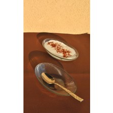Qualitev 2 Adet Cam Sunum Mini Kayık Tabak Meze Tabağı 15 cm Çerez Kasesi