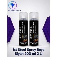 Steel Sprey Boya Siyah 200 ml 2 Li