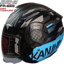 Free-M 665 Yarım Kask Güneş Vizörlü (Mat Turkuaz)