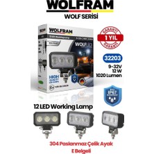 Wolfram 32203 Çalışma Lamba Wolfram Dikdörtgen Midi 9-32V