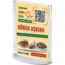 Kobi Qr Döner Qr Menü Standı 5 Adet – Oval | A6 (10×15 Cm) + Qr Menü Yazılımı