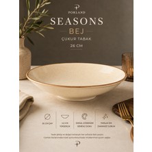 Porland Çukur Tabak 26 cm Benekli Porselen Servis Tabağı