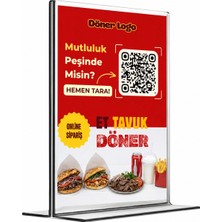 Kobi Qr Döner Qr Menü Standı 5 Adet – T Tipi | A6 (10×15 Cm) + Qr Menü Yazılımı