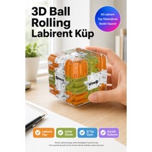Toyfest 3D Labirent Küp Bulmaca Çelik Bilyeli Eğitici Zeka Oyuncağı Döner Duyusal Beceri Oyunu 6,9 cm
