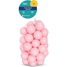 Oglo Soft Pembe Havuz Topu 50 Adet — Yumuşak Oyun Havuzu Topları, Filede 1+ Yaş
