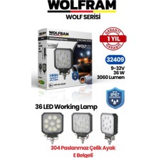 Wolfram 32409 Çalışma Lamba Kare Maxi 3060 Lümen 36W