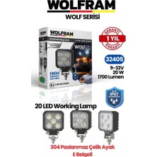 Wolfram 32405 Çalışma Lamba Kare Midi 9-32V 1700 Lümen 20W