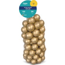 Oglo Gold Havuz Topu 100 Adet — Yumuşak Oyun Havuzu Topları, Filede 1+ Yaş