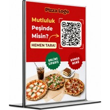Kobi Qr Pizza Qr Menü Standı 5 Adet – T Tipi | A6 (10×15 Cm) +Qr Menü Yazılımı