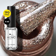 Momo Professional Glitter Kalıcı Oje G004, Rose Gold, 4 ml