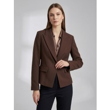 Ekol Sivri Yaka Tek Düğmeli Slim Fit Klasik Blazer Ceket 4041