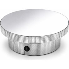 Stand Market Silver Elektrikli Döner Stand 18 cm – Pilli Motorlu Ürün Sergileme Standı