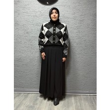 Elikra Baklava Desenli Triko Hırka