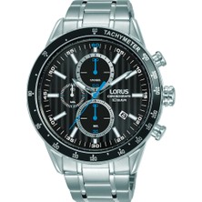 Lorus RM327GX9 Quartz Çelik Gri Siyah Kadran 10 Atm 43 mm Erkek Kol Saati