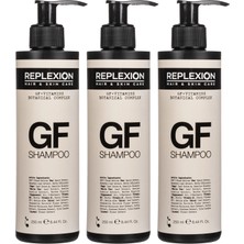 Replexion SHAMPOO 250ml.  x 3 ADET: GF Dökülme Karşıtı Gelişmiş Şampuan 750 ml Bitkisel Kök Hücre İçerikli Erkekler İçin
