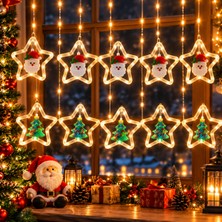Kuzey Oyuncak Yüksek Kalite 3.20 Metre Gün Işığı Noel Salkım LED Işık 10 Dal Yıldızlı Noel Baba Çam Ağacı Figürlü