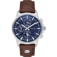 U.s. Polo Assn. USPA1016-02 Quartz Deri Kahverengi Lacivert Kadran 44 mm Erkek Kol Saati