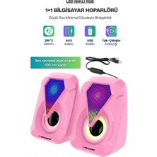 Sprange SR-PN785 3W*2 USB 2.0 + 3.5mm 5V Hoparlör Pembe