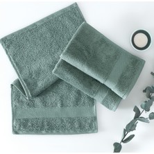 Yataş Essentials Penye Pamuk Misafir Havlusu 3'lü Set - Koyu Yeşil 30X50 cm