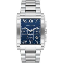 U.S. Polo Assn. U.s Polo Assn. USPA1117-01 Quartz Çelik Gri Mavi Kadran 46 mm Erkek Kol Saati