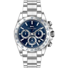 Slazenger SL.09.2512.2.03 Quartz Çelik Gri Mavi Kadran 40 mm Erkek Kol Saati