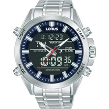 Lorus RW665AX9 Quartz Çelik Gri Siyah Kadran 10 Atm 45 mm Erkek Kol Saati