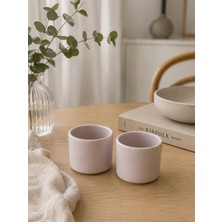 Beige & Stone 2'li Set Parlak Bej Seramik Kupa 175 ml Minimal Kahve Kupası Çay Fincanı Espresso ve Türk Kahvesi Bardağı