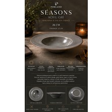 Porland Seasons Makarna & Salata Tabağı 26 cm Geniş Kenarlı Çukur Tabak