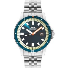 Slazenger SL.09.2205.1.02 Quartz Çelik Gri Yeşil Kadran 45 mm Erkek Kol Saati