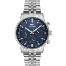 Slazenger SL.09.2453.2.03 Quartz Çelik Gri Lacivert Kadran 10 Atm 46 mm Erkek Kol Saati